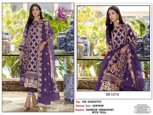 Dinsaa 147 E To H GeorgetteDesigner Pakistani Suit Collection